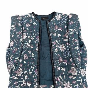 Isabel Marant Floral Quilted Vest - Dark Green